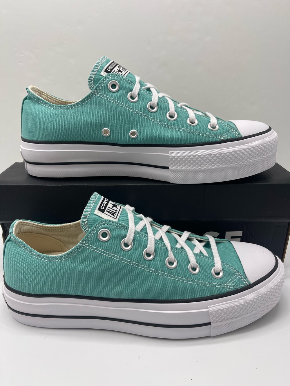 Converse A12959F CTAS LIFT OX ARCHIVE SEA GREEN/WHITE/BLACK Platform Sneakers